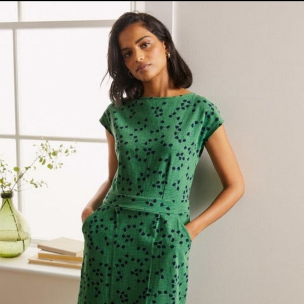 *SOLD* Boden Green & Midnight Blue Florrie Jersey Sheath dress with Pockets 8R - Picture 5 of 16